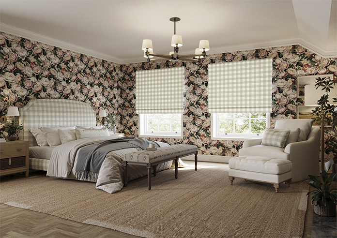 Gingham, Bud Green - Twist&Fit Roman Blind - Image 7